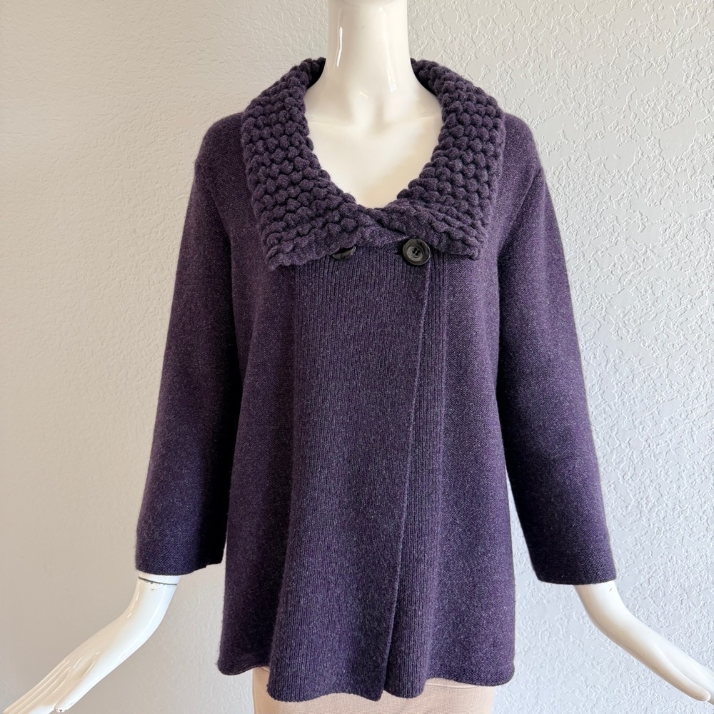 Nordstrom Lavender Knit Shawl-Collar Cardigan Coat